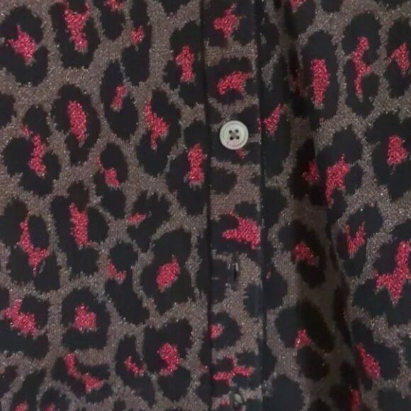 Marc by Marc Jacobs shimmering leopard print cardigan size XS - Picture 4 of 4